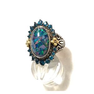 Barbara Bixby Mosaic Opal Gemstone Ring Size 6